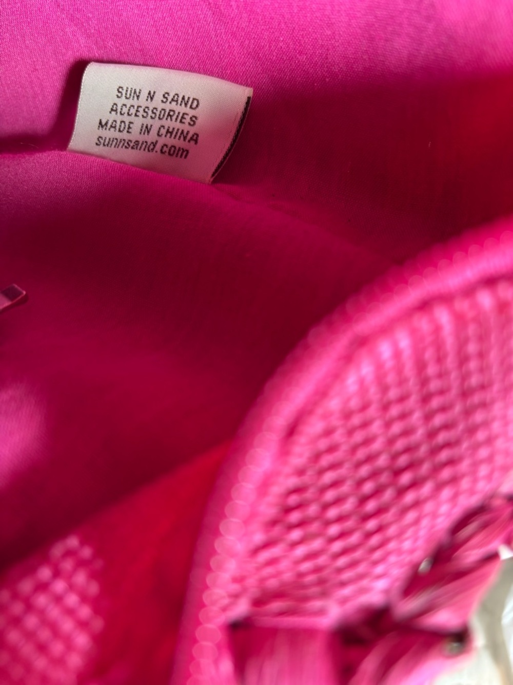 Sun and Sand Woven Pink Straw Satchel Bag - Picture 8 of 8